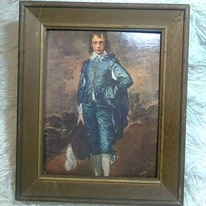 Vintage Blue Boy Thomas Gainsborough 8"×10"w/ fram